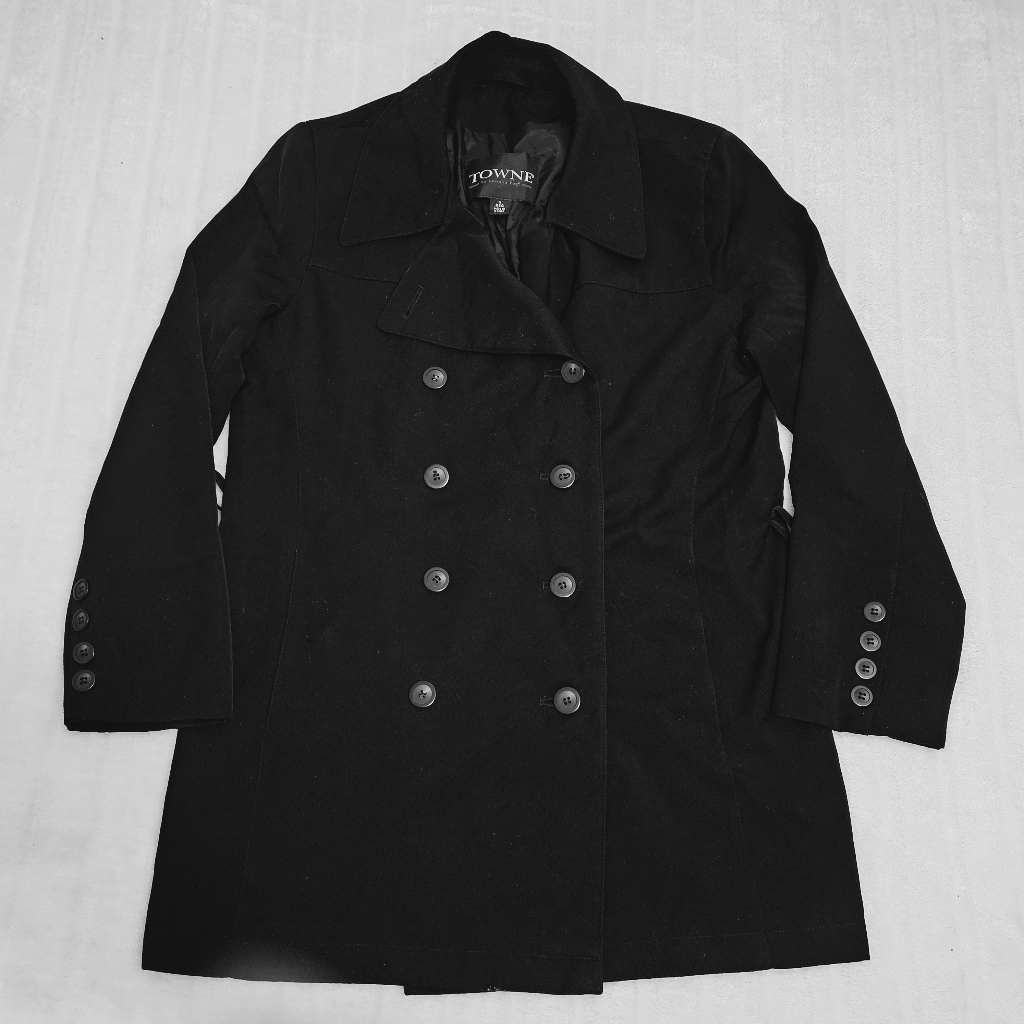 Towne By London Fog Double Breasted Lightweight Lined Jacket